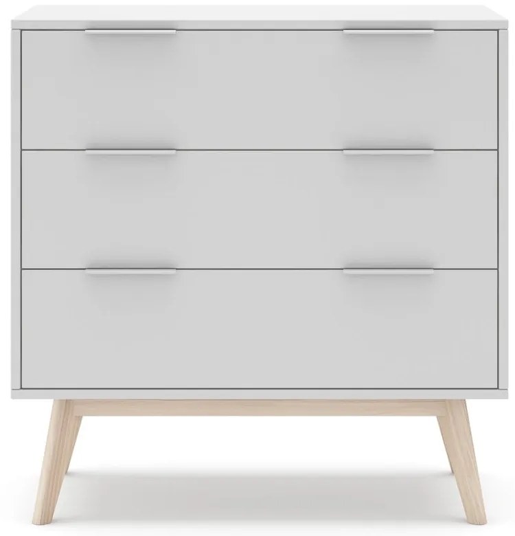 Comodă albă joasă 80x83 cm Campus – Marckeric