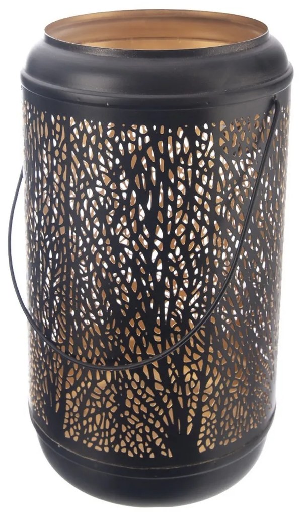 InDecor Sfeșnic metalic Tree negru, 17 x 17 x 29cm