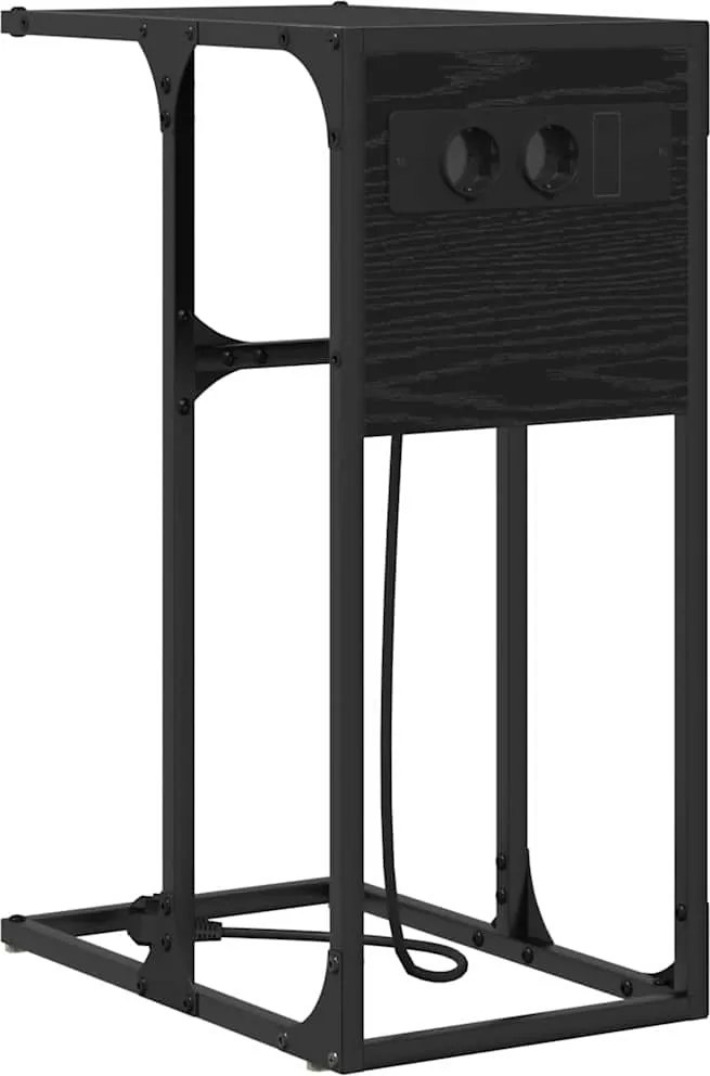 vidaXL Dulap de noapte Stejar Negru 41,5 x 26 x 60,5 cm Lemn compozit