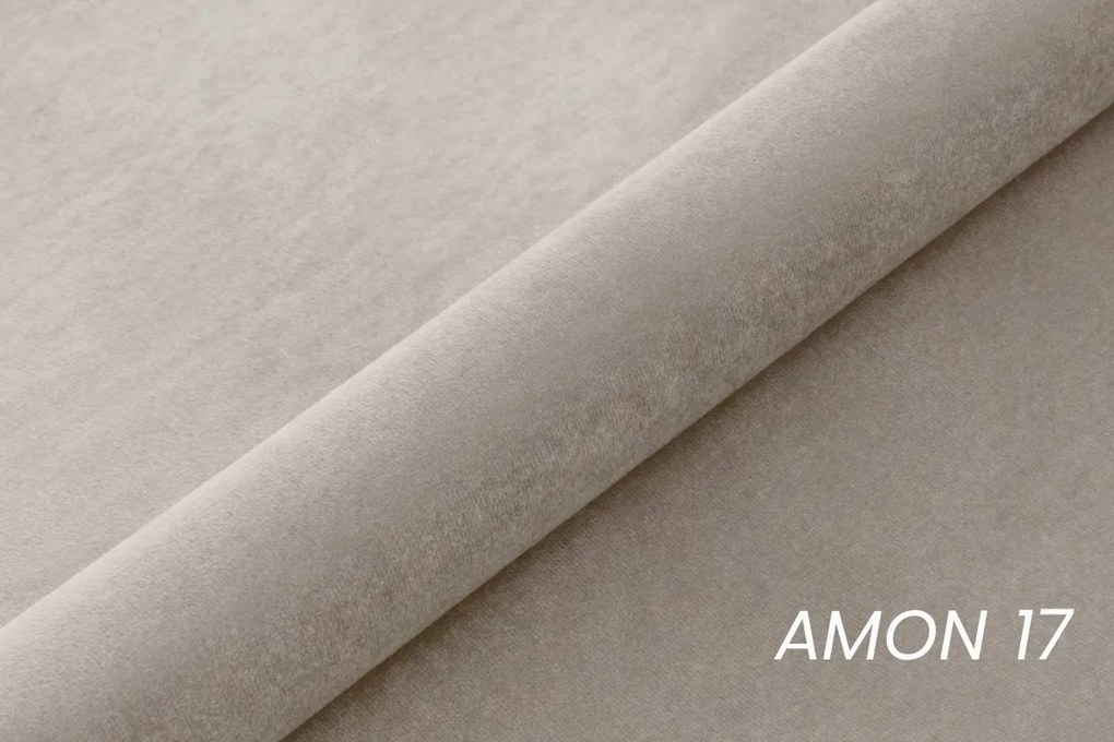 Pat continental Verona 180x200 cu ladă pentru depozitare - catifea hidrofobă bej deschis Amon 17