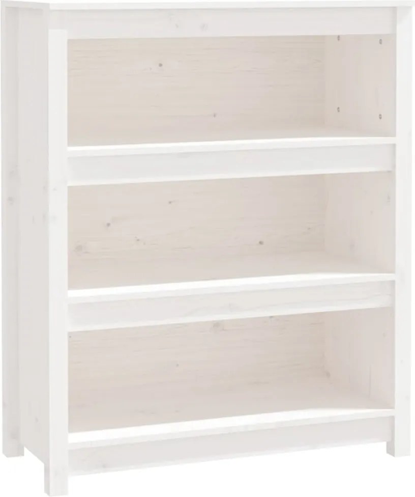 vidaXL Bibliotecă, alb, 80x35x97 cm, lemn masiv de pin
