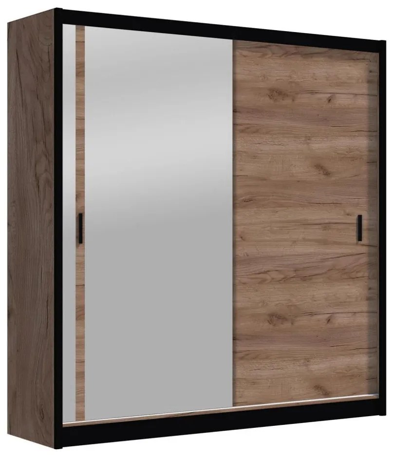 Dulap cu oglindă SABRINA 203x215 cm, stejar craft