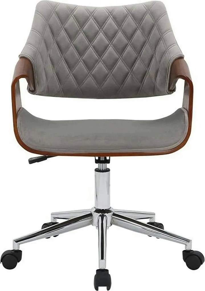 Scaun birou COLT, gri/maro/crom, stofa catifelata/placaj, 58x64x80/90