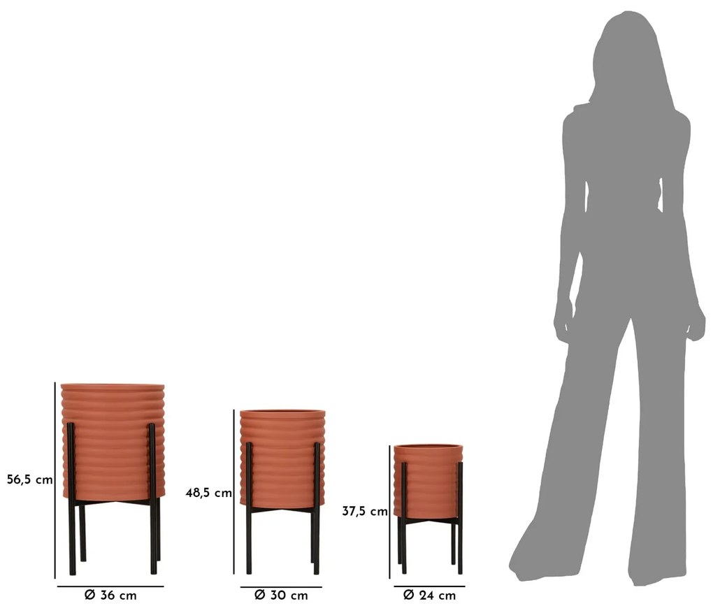 Mauro Ferretti Suport Vaza Milly Tris cm Ø 36X56,5-30X48,5-24X37,5 | Aosom Romania