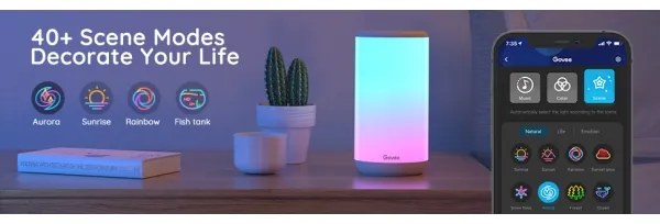 Lampă LED RGBIC dimabilă de masă Govee AURA 2 2200-6500K Wi-Fi Matter