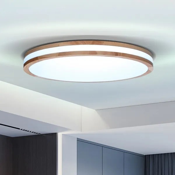 Brilagi-LED Plafonieră dimmabilă MOLINA LED/72W/230V 3000-6500K stejar Ø 78 cm + telecomandă