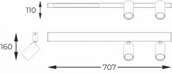 Spot LED Zuma Line S230757203 MANNARI 2xGU10/5W/230V + LED/8W