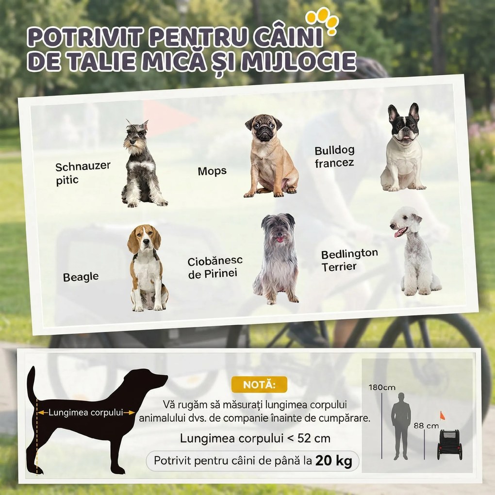 PawHut Cărucior transport animale | Aosom Romania
