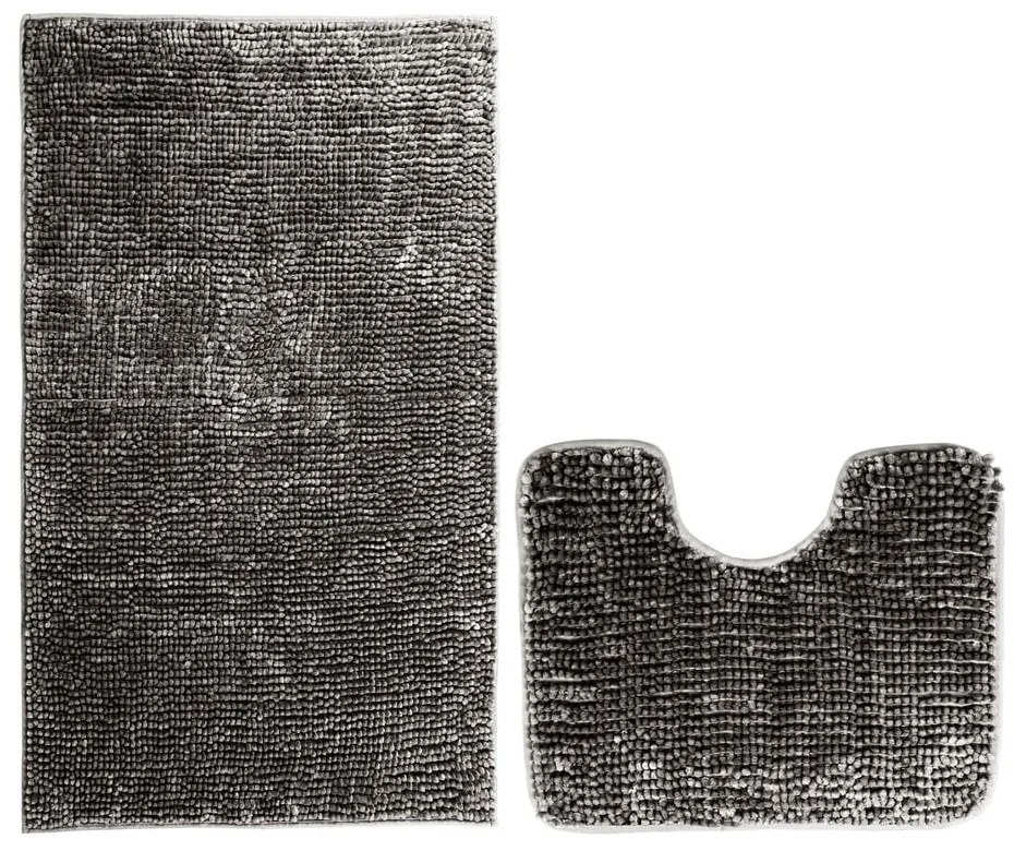 Covorașe de baie gri-închis pentru WC 2 buc. 80x50 cm Bati – Restilo