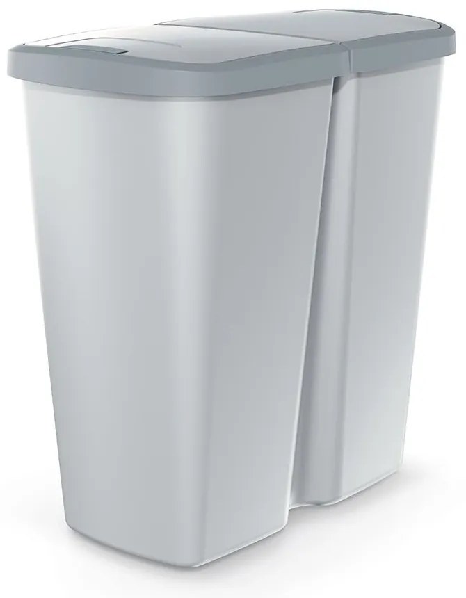 Coș de gunoi DUO gri, 45 l, gri