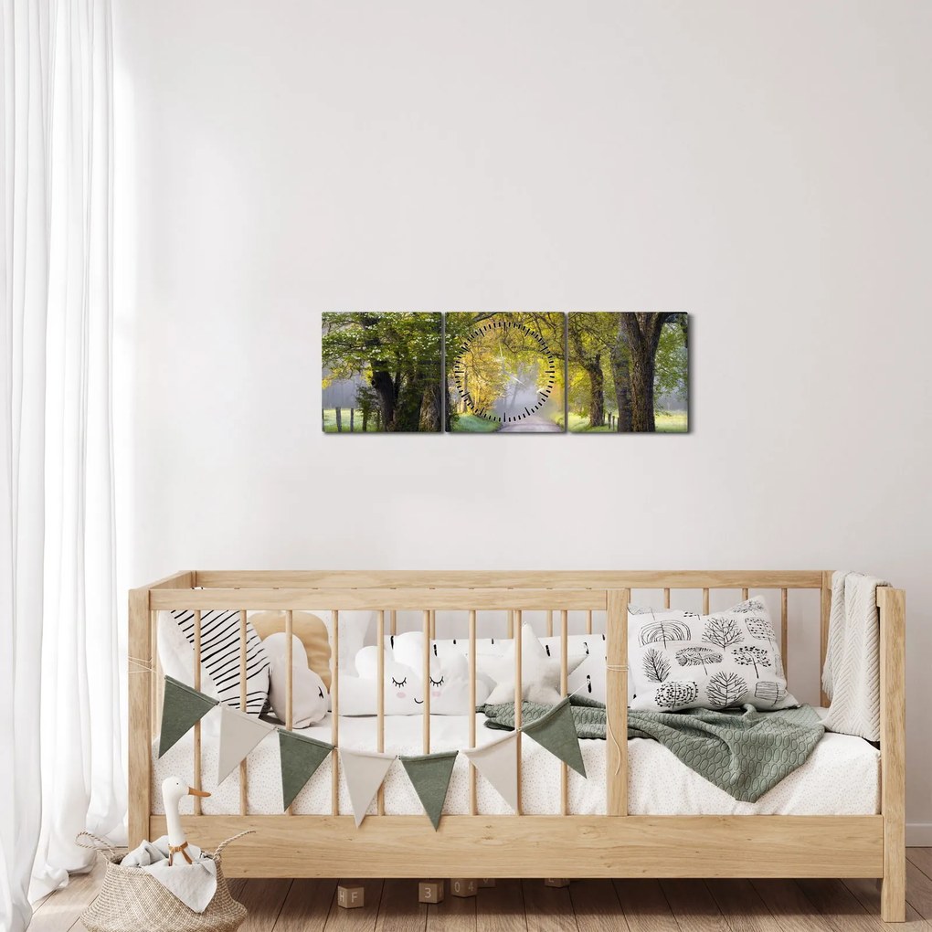 Tablou - Smoky Mountains, Gatlinburg, SUA (cu ceas) (90x30 cm)