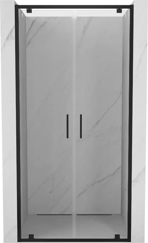 Mexen Exo uși de duș duble batante 90 cm, transparent, negre - 8182-090-000-70-00