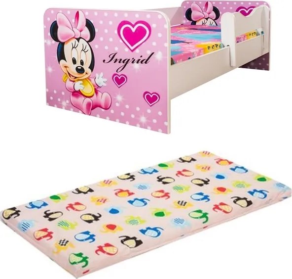Pat junior Bebe Minnie cu saltea