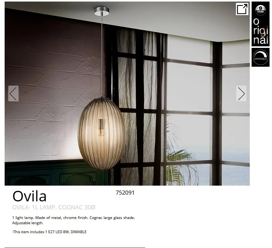 Pendul design modern decorativ Ovila cognac SV-752091
