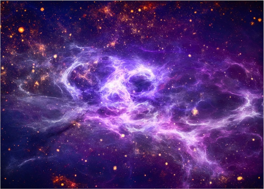 Tablou pe sticlă - Universul violet (70x50 cm)