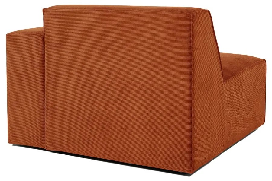 Modul pentru canapea portocaliu din catifea reiată (partea dreaptă) Sting - Scandic
