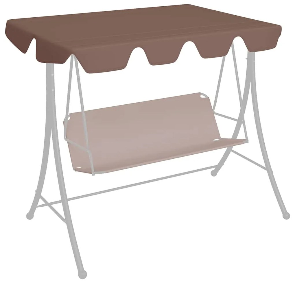 vidaXL Copertină de rezervă leagăn grădină, maro, 150/130x105/70 cm