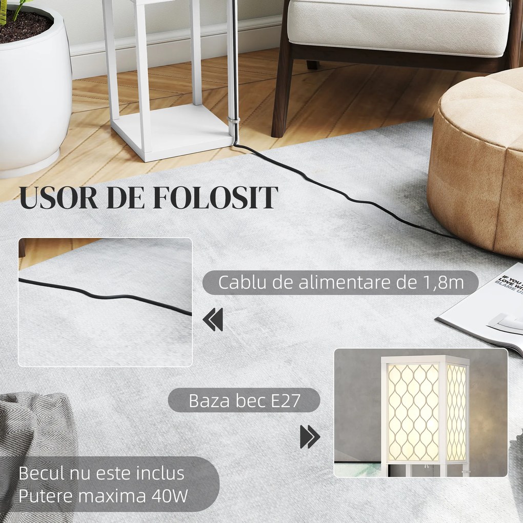 Homcom Lampa Pom 160 cm – Negru cu Rafturi pe 3 Niveluri | Aosom Romania