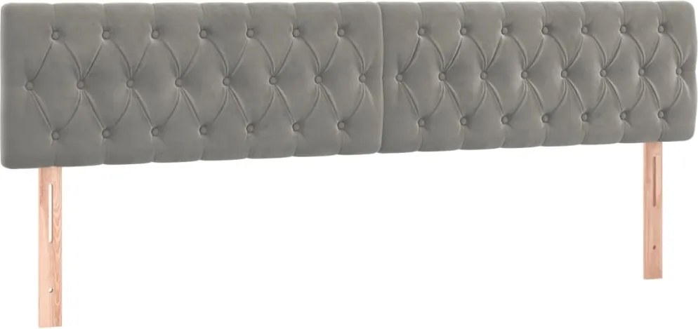vidaXL Tăblii de pat, gri deschis, 200x7x78/88 cm, catifea