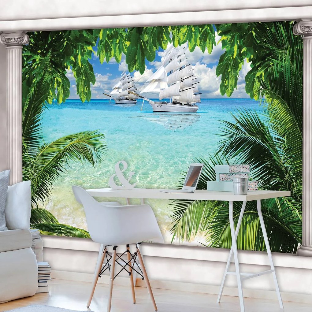 Fototapet - Corabie pe ocean (254x184 cm)