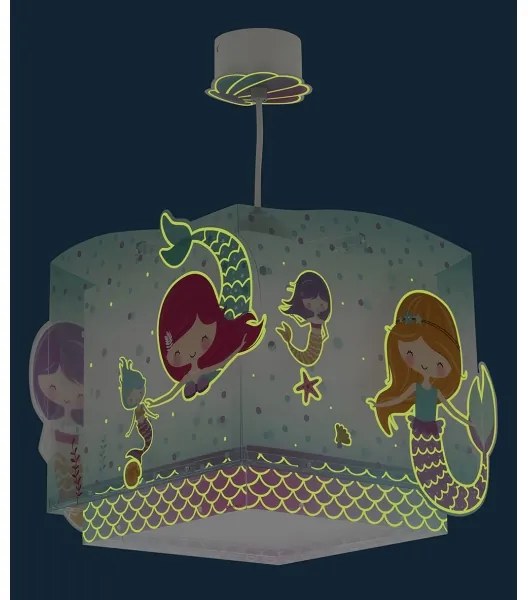 Lustră pentru copii MERMAIDS 1xE27/60W/230V Dalber 63442