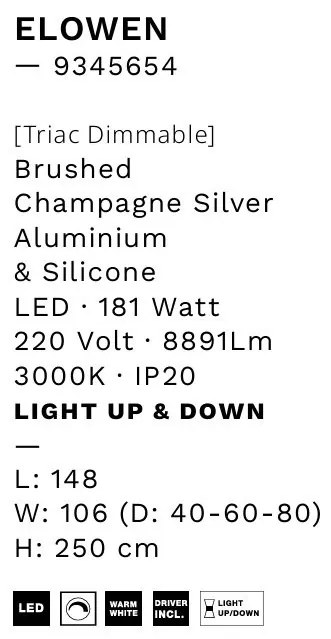 Lustra LED circulara cu 3 inele 80/60/40cm ELOWEN