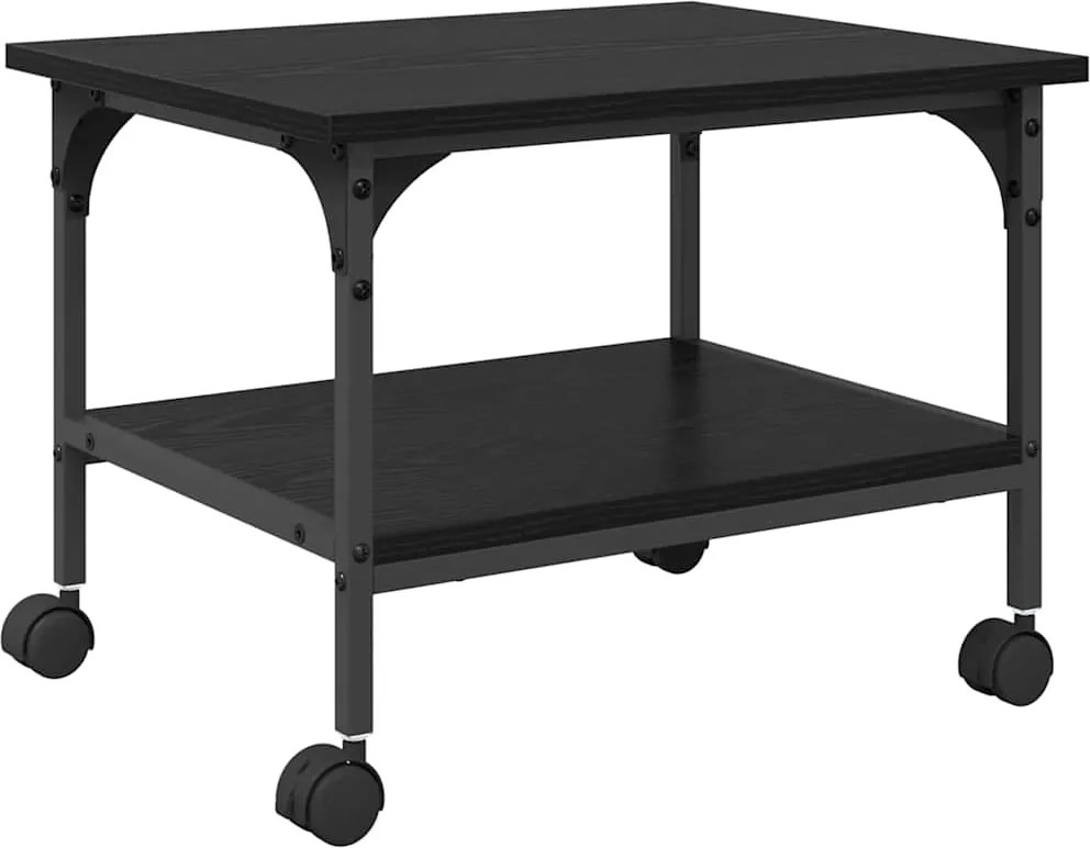 vidaXL Suport pentru imprimantă Stejar Negru 50 x 40 x 38 cm