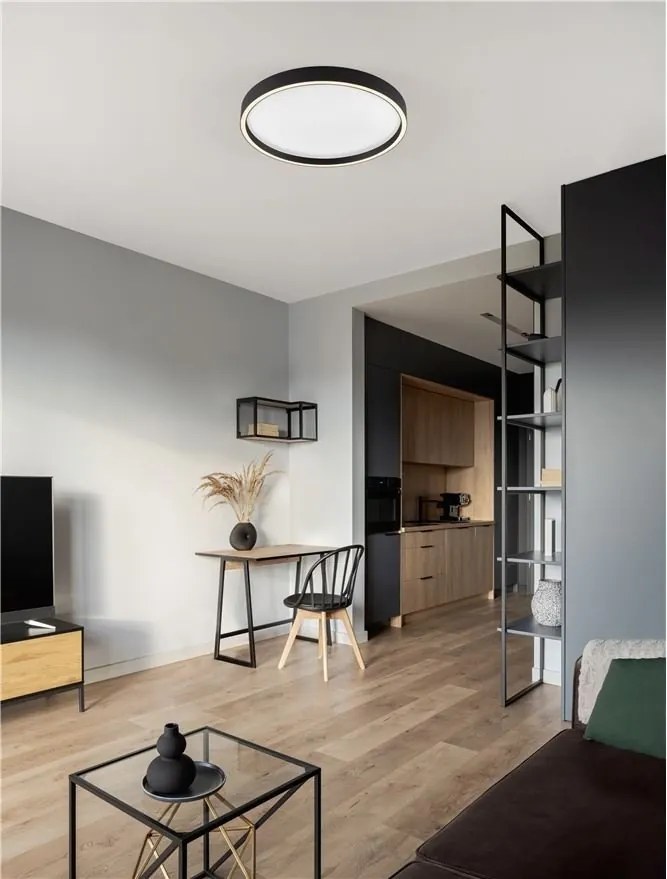 Plafoniera LED design slim ISTOS negru D-50cm