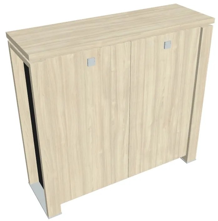 Dulap mediu Verno+ S 140 x 46 x 130 cm, salcâm / negru