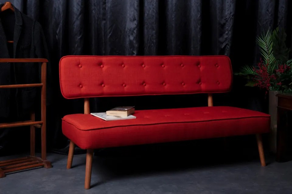 Canapea 2 Locuri, Lemn Solid, Westwood Loveseat, Caramiziu