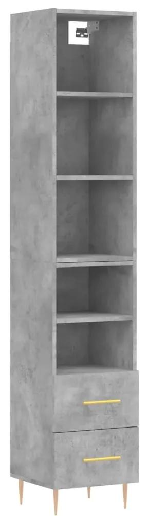 3189753 vidaXL Dulap înalt, gri beton, 34,5x34x180 cm, lemn prelucrat