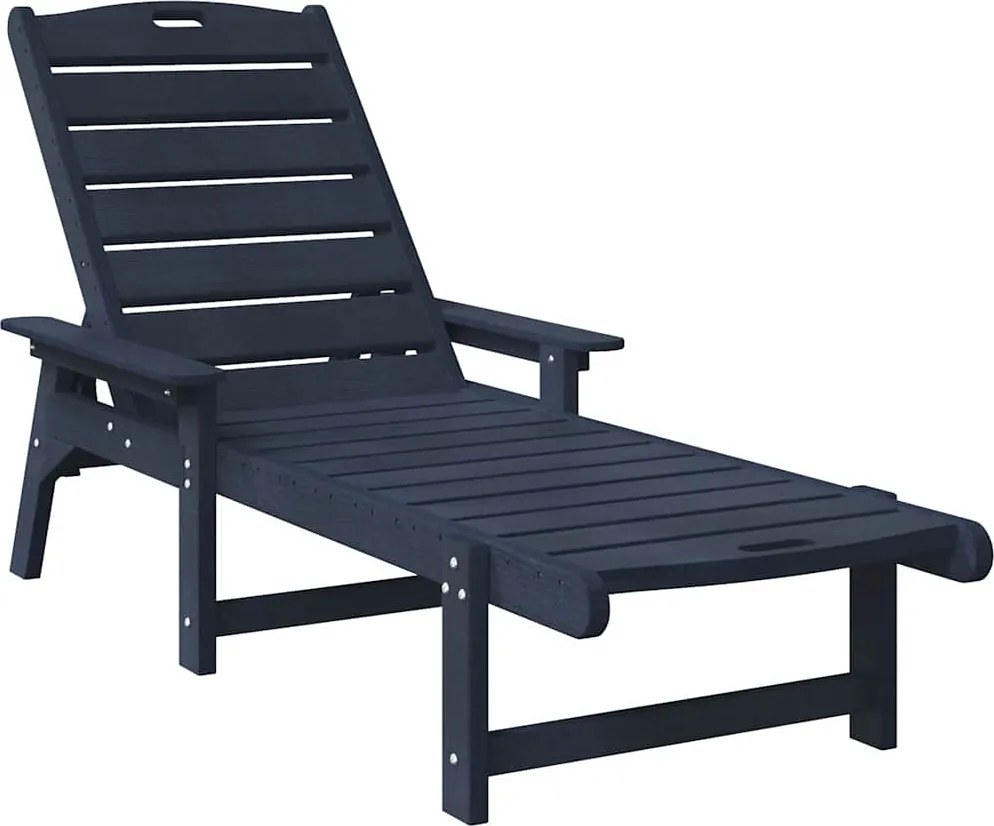 vidaXL Șezlong Albastru marin 195,5 x 53 x 98,5 cm HDPE