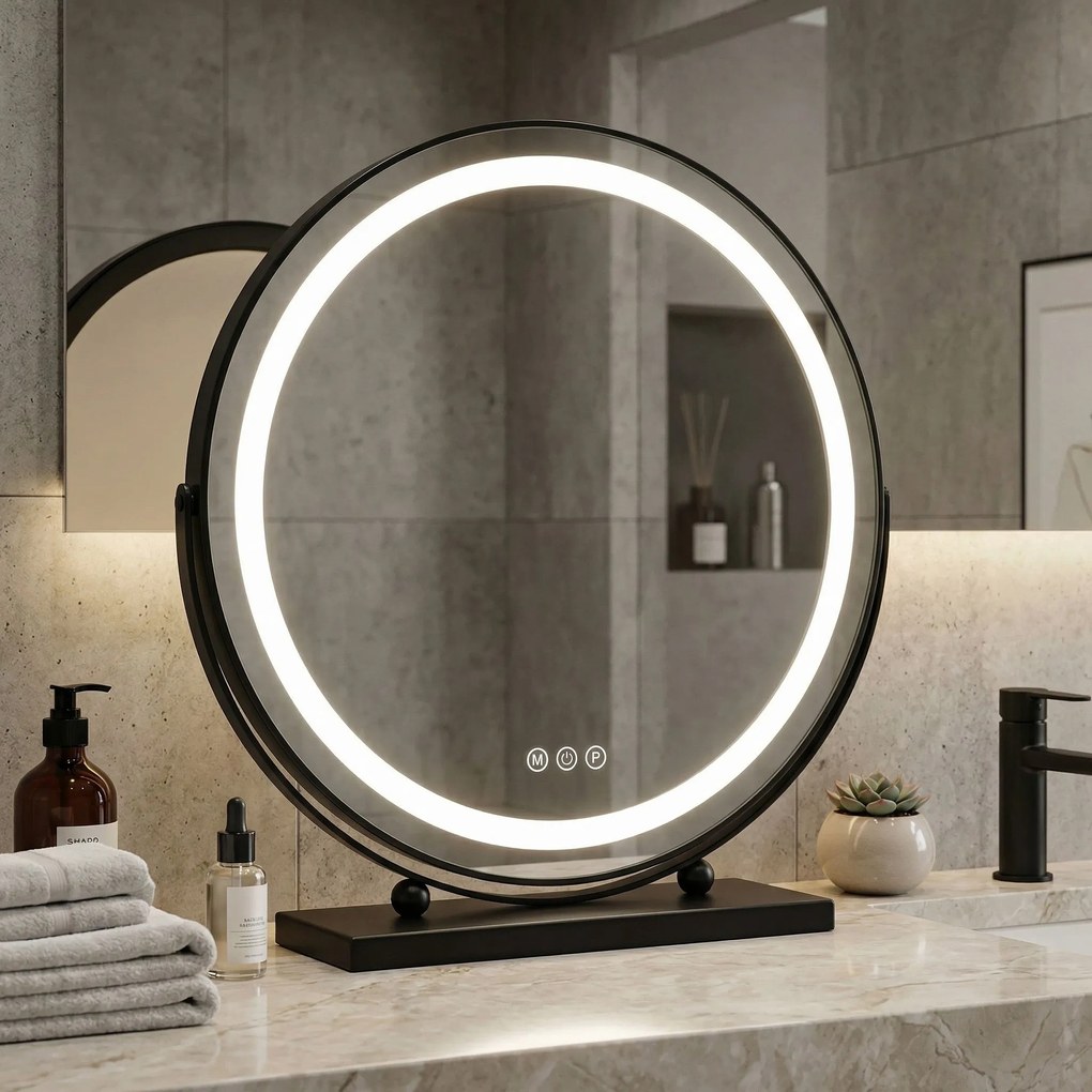 Oglindă LED MAKE-UP Black 50 cm