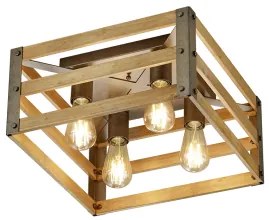 Plafoniera rustica 4 becuri E27 KHAN 605500467 TRIO