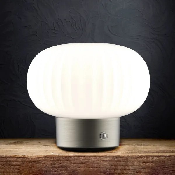 Lampă LED tactilă dimabilă de masă LATTE LED/1,8W/5V USB 2000 mAh crom/alb