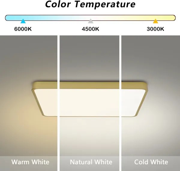 Brilagi - Plafonieră LED POOL, 36W, 230V, 3000/4000/6000K, 40x40 cm, auriu