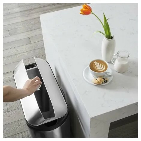 Simplehuman Coș de gunoi cu pedală pentru deșeuri selectate 45 l, inox