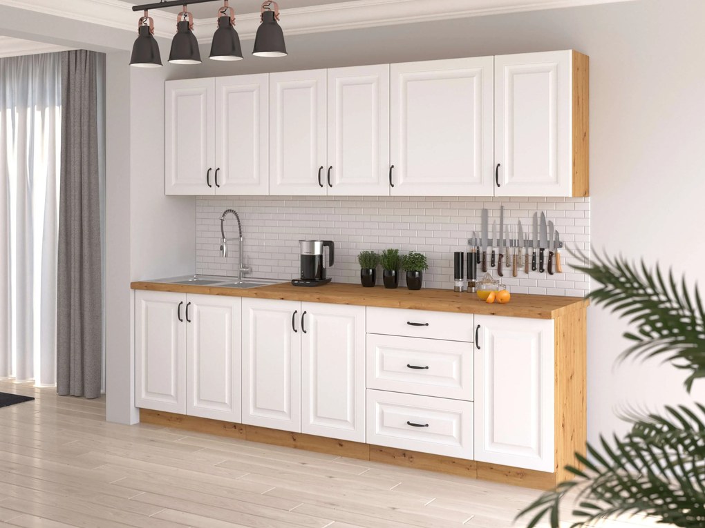 Dulap superior de bucătărie, de colț Sheila WH 58 x 58 GN 72 1F (stejar artisan + alb). 1032464