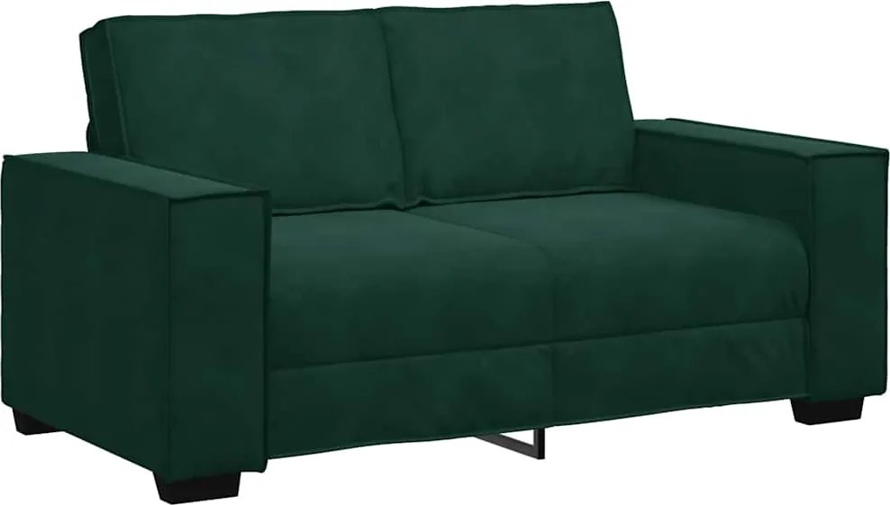 vidaXL Canapea cu 2 locuri, verde închis, 160x78x84 cm, catifea