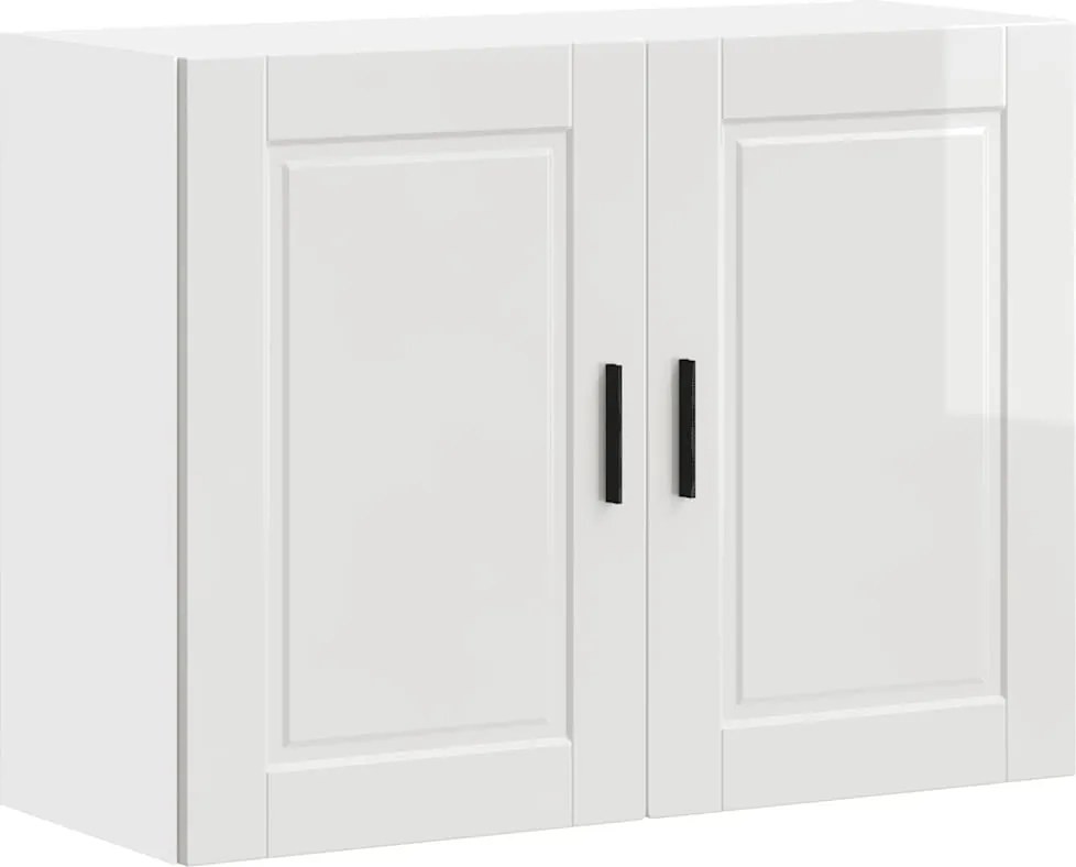 vidaXL Dulap de bucatarie "Porto" din lemn prelucrat alb lucios