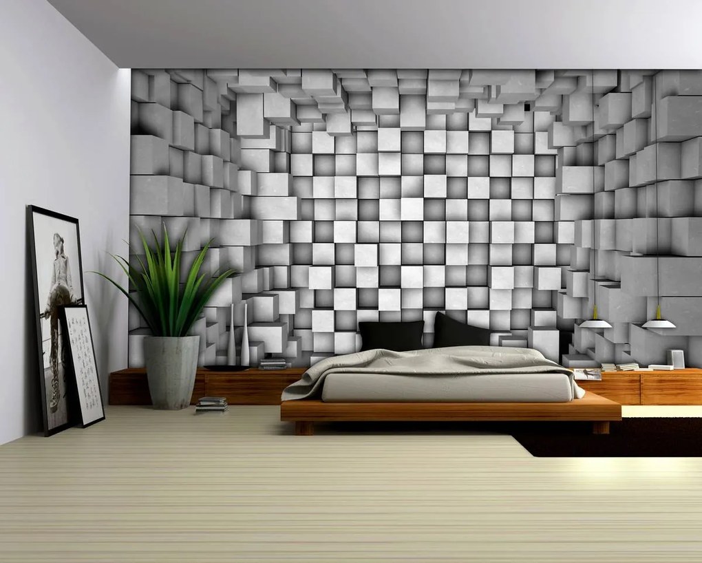 Fototapet - 3D pătrate (254x184 cm)