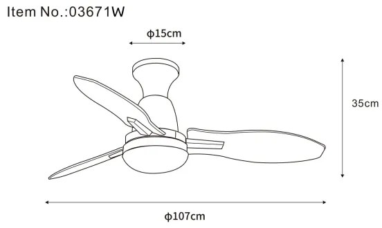 Globo 03671W - Ventilator tavan LED GALE 22W 230V 3000/4500/6000K +DO