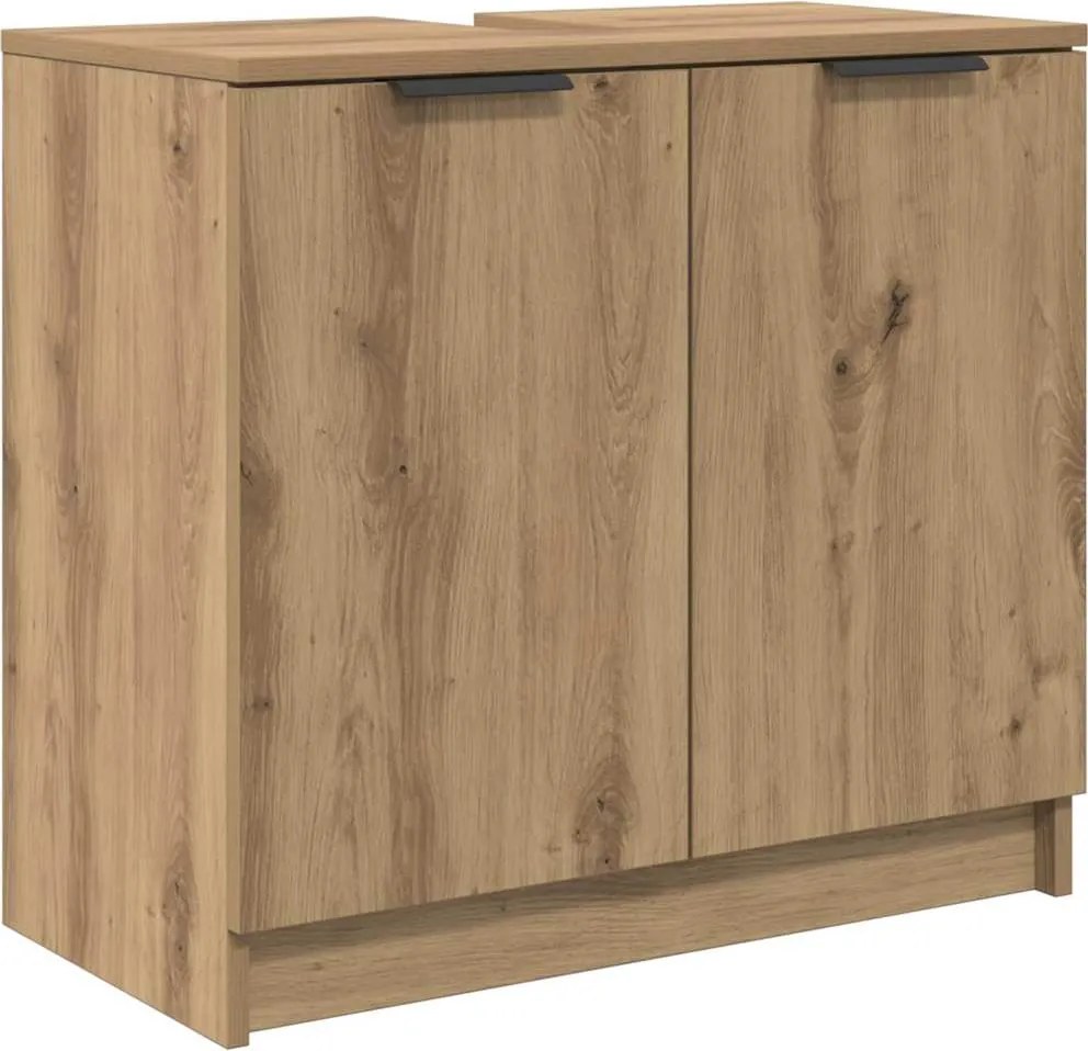 vidaXL Dulap de Baie cu ușă Stejar Artizanal 64,5 x 33,5 x 59 cm