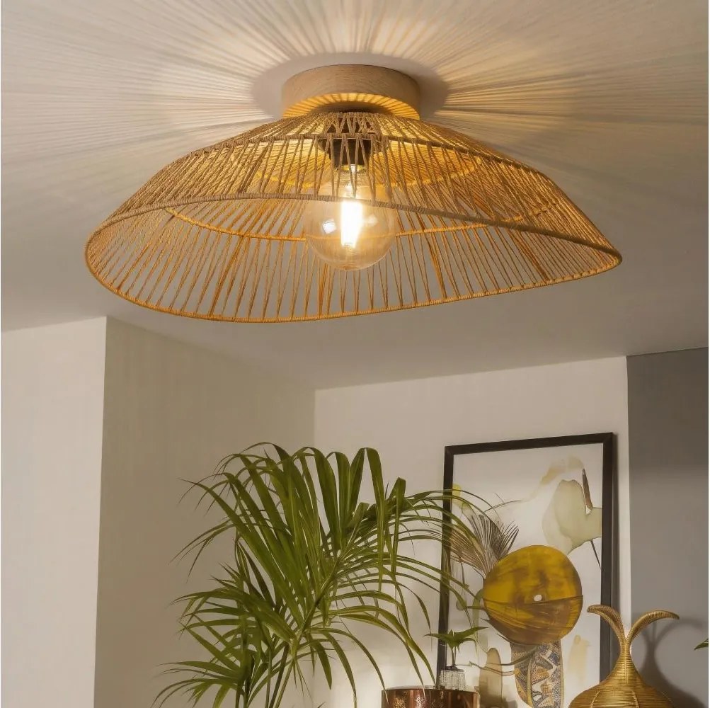 Brilagi - Lustră aplicată LED CERIA BOHO 1xE27/40W/230V Ø 70 cm maro/stejar