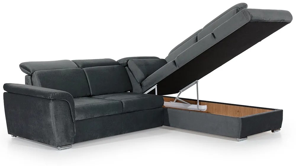 Canapea de colț cu funcție de dormit Milanos L II Dreapta - Grafit Paros 6