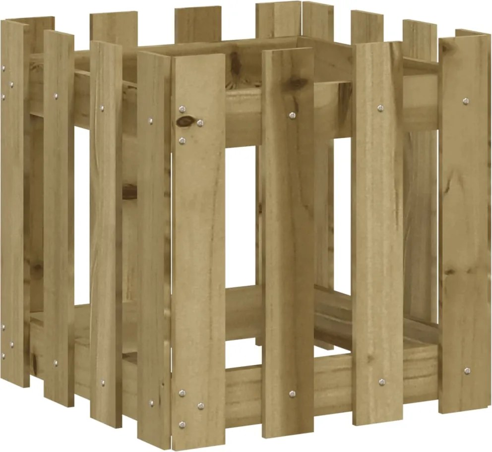 vidaXL Jardinieră grădină design gard 40x40x40cm lemn de pin impregnat