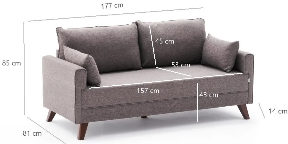 Canapea două locuri Bellina (maro). 1062640