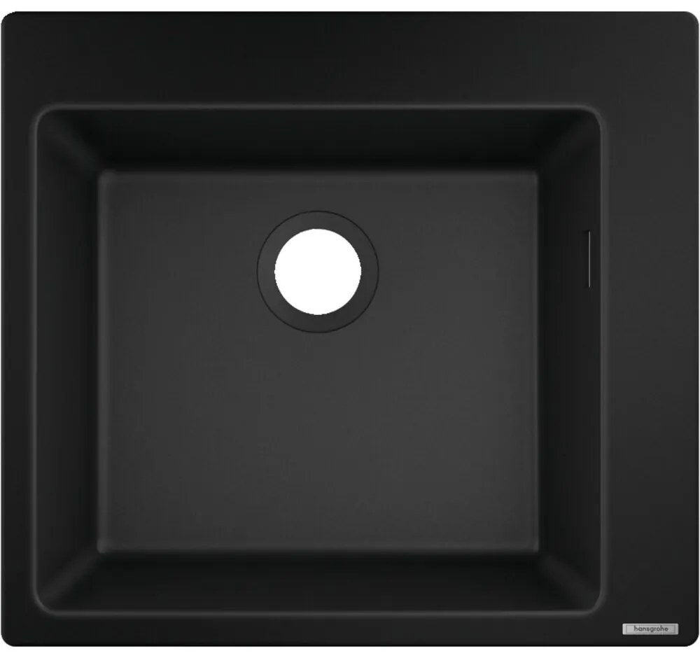Chiuveta compozit Hansgrohe S51 SilicaTec negru grafit 56x51 cm