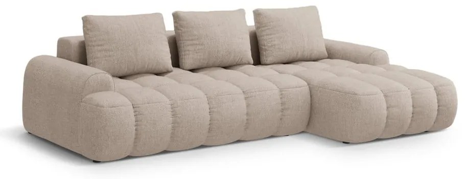 Colțar maro deschis extensibil/cu spațiu de depozitare (cu colț pe partea dreaptă/cu șezlong) Linz – Cosmopolitan Design