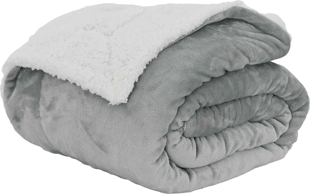 vidaXL Pătura de aruncat Gri 220 x 240 cm Molton